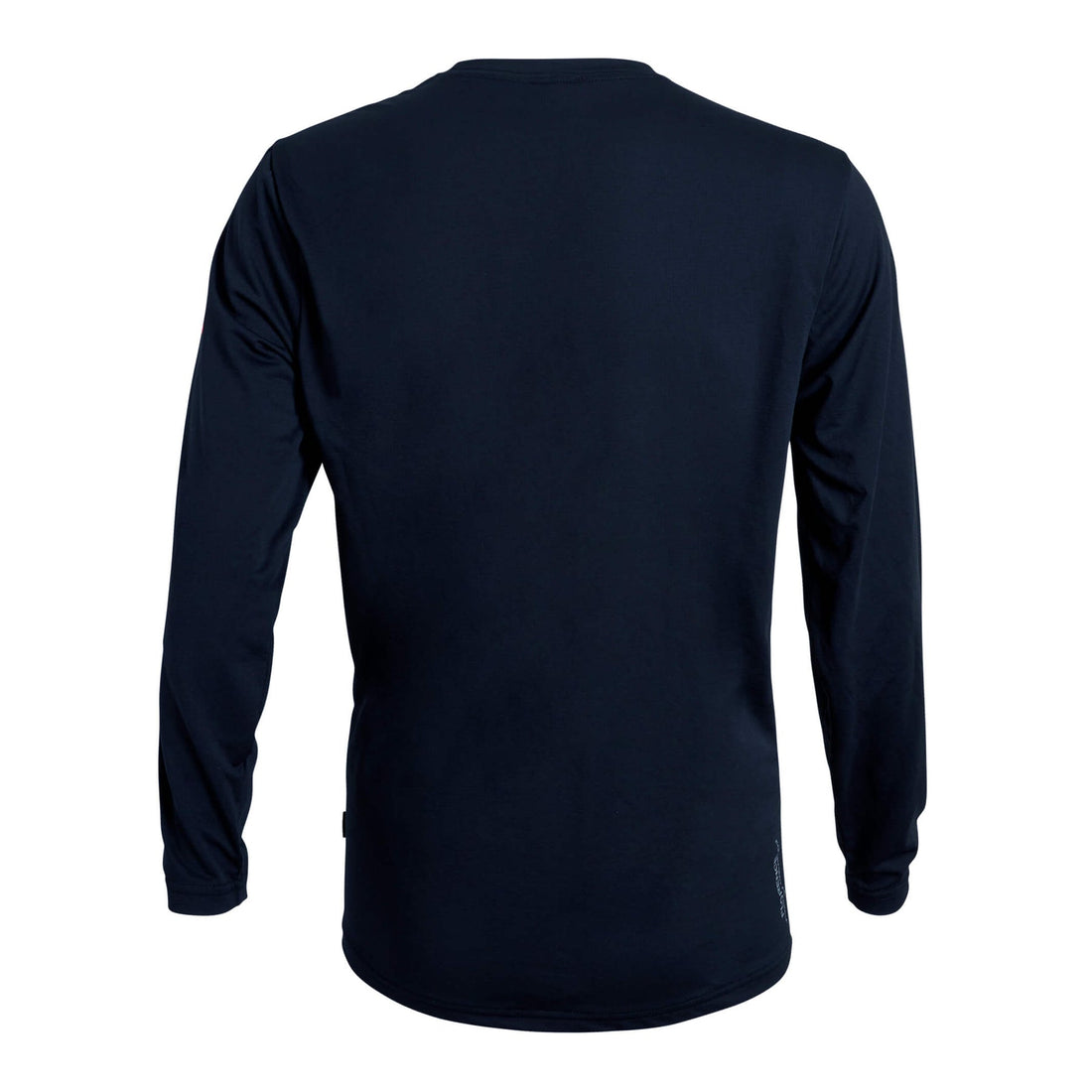 Back view of Florence Airtex Long Sleeve Shirt Navy showing lightweight recycled mesh fabric, NZ.