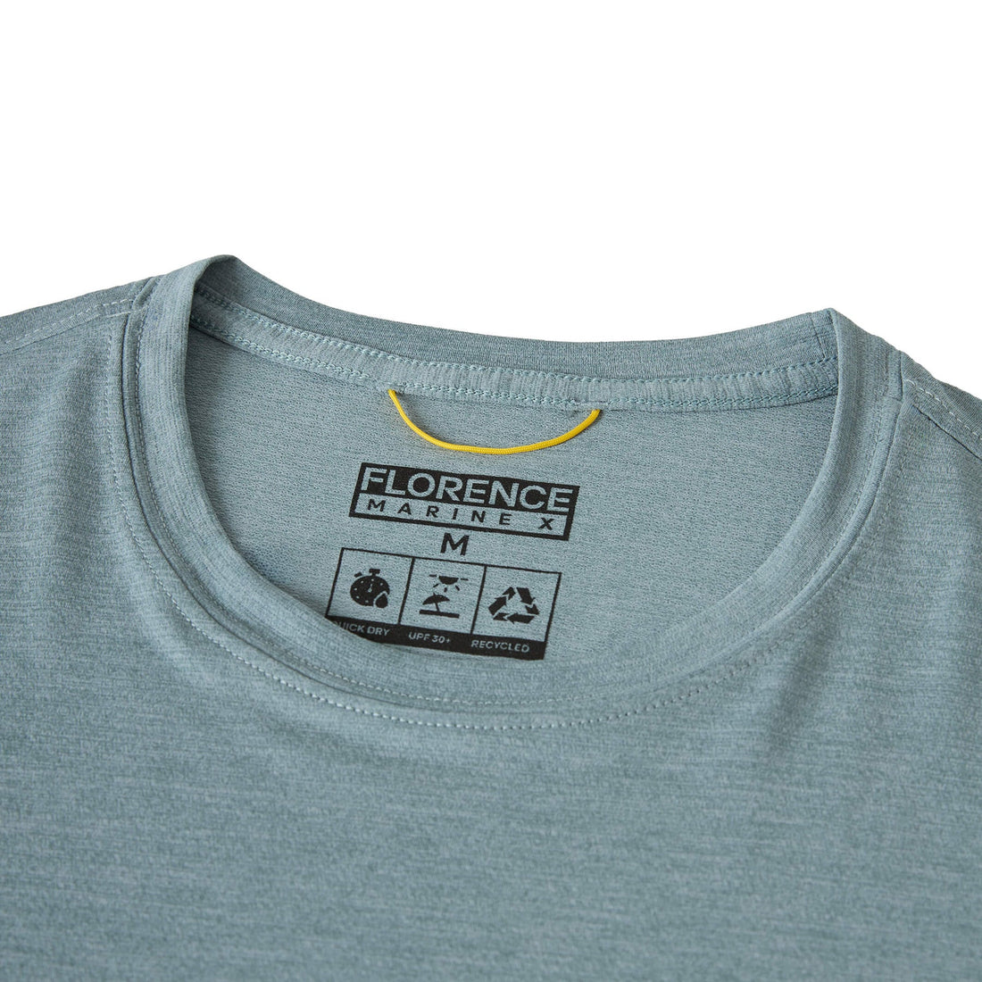 Close-up of Florence Airtex Shirt in Light Sea Blue showing technical mesh Airtex material for breathability, NZ.