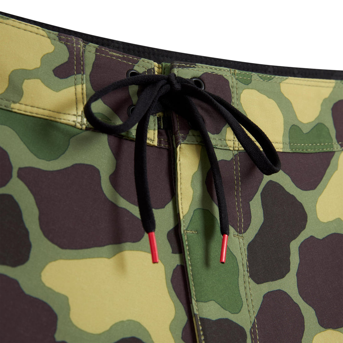 Florence F1 Airtex Gamma boardshorts in green camo with breathable welded panels, available at Freeride Surf & Skate NZ.