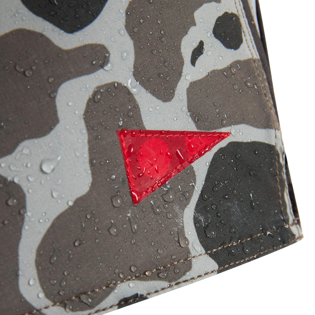 Side detail of the Florence F1 Airtex Gamma Boardshort tundra camo, highlighting breathable Airtex panels for airflow and comfort.