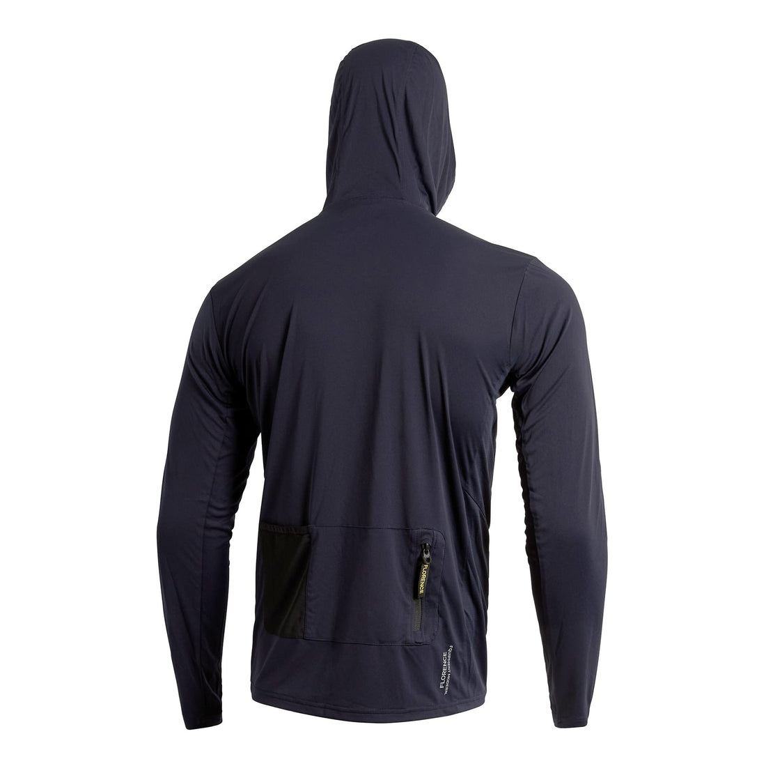 Florence Marine X Sun Pro long sleeve hooded max UPF shirt in department navy with built-in gaiter and UPF 50+ protection, available at Freeride Surf & Skate NZ.