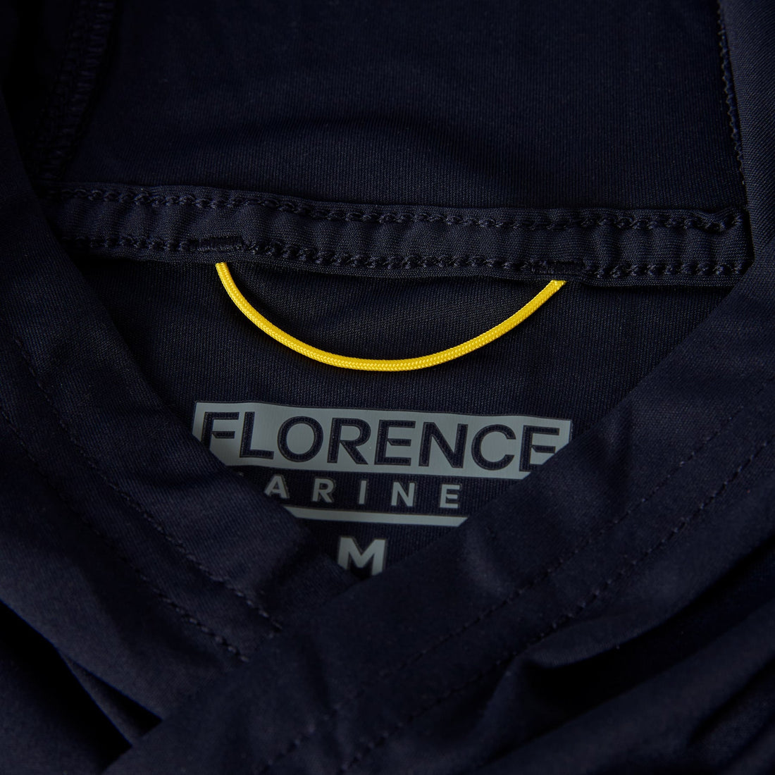 Florence Marine X Sun Pro long sleeve hooded max UPF shirt in department navy with built-in gaiter and UPF 50+ protection, available at Freeride Surf & Skate NZ.