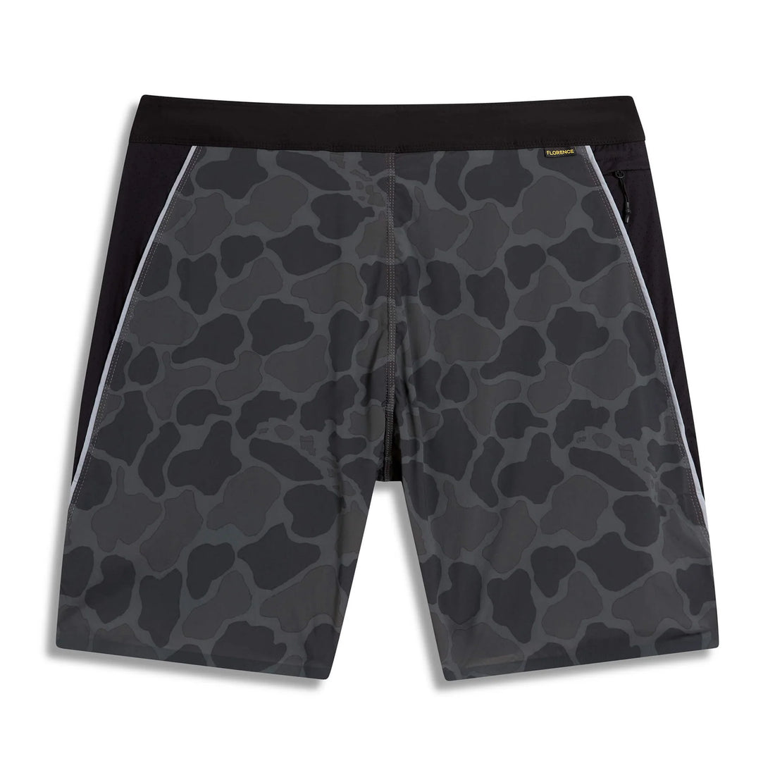 Florence Marine X Airtex 2-in-1 boardshorts in black camo with integrated compression liner, available at Freeride Surf & Skate NZ.
