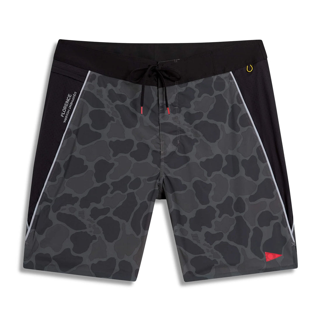 Florence Marine X Airtex 2-in-1 boardshorts in black camo with integrated compression liner, available at Freeride Surf & Skate NZ.