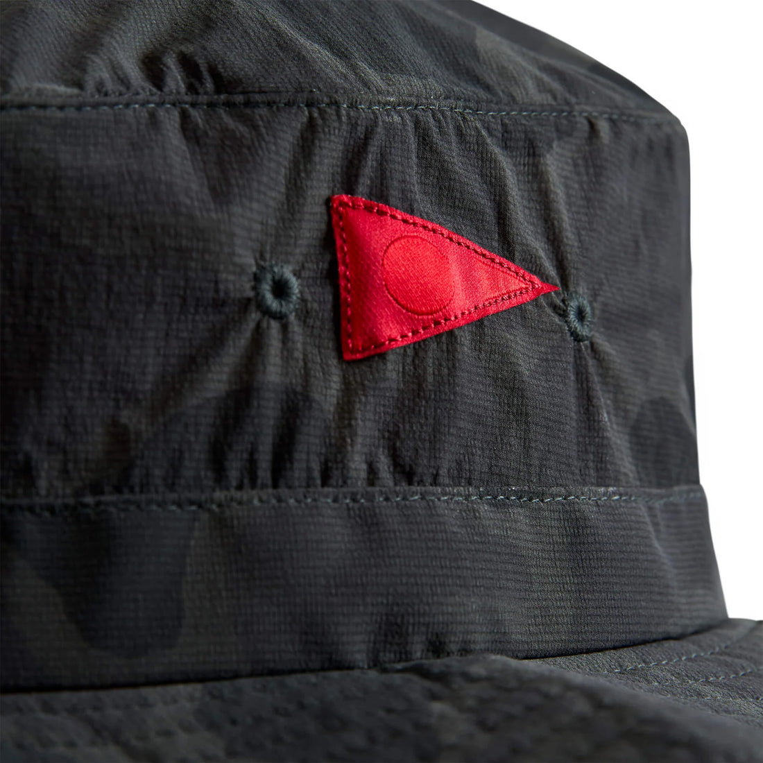 Florence Marine X Airtex Boonie Hat in Mountain Camo with wide EVA brim, camouflage pattern, adjustable drawcord and Florence Burgee logo.