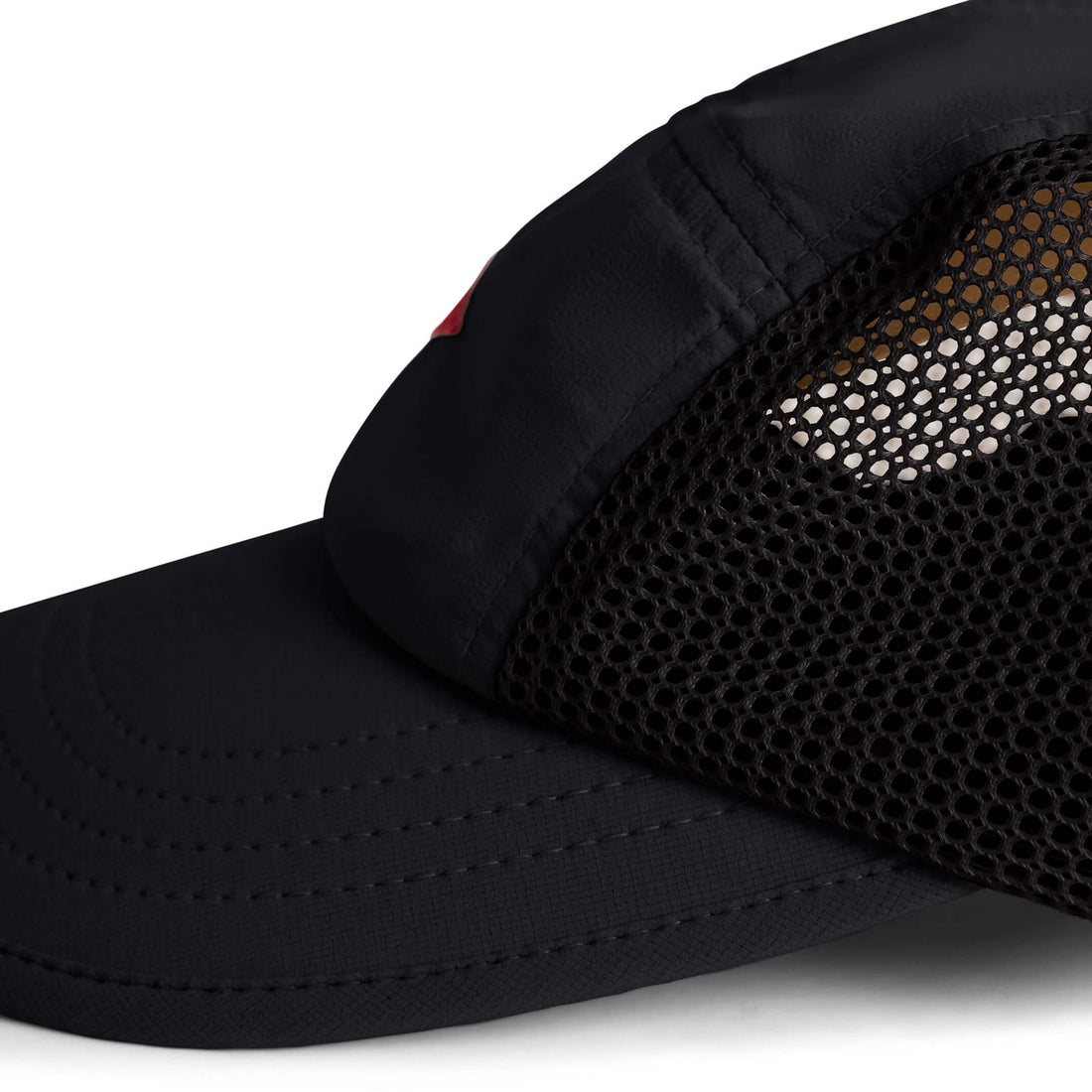 Florence Marine X Airtex Runner Hat black lightweight packable running cap with breathable mesh panels available at Freeride Surf & Skate NZ.