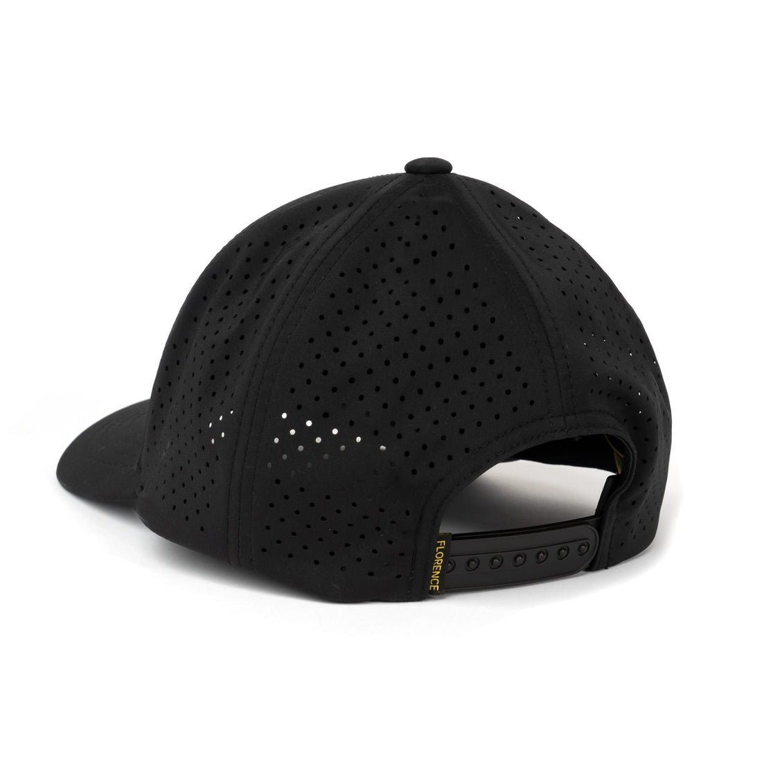Florence Marine X Airtex trucker cap in black with breathable panels and embroidered logo, available at Freeride Surf & Skate NZ.