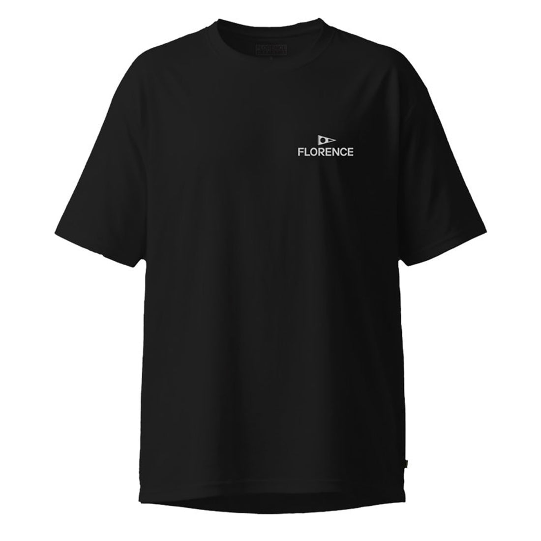 Florence Marine X Crew T-Shirt in black made from 100% breathable cotton, available at Freeride Surf & Skate NZ.