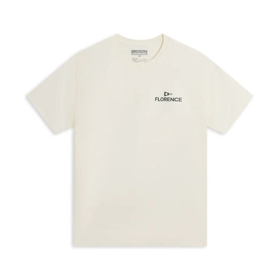 Florence Crew T-Shirt in Off White, premium cotton tee with classic fit, available at Freeride Surf & Skate NZ with fast nationwide delivery