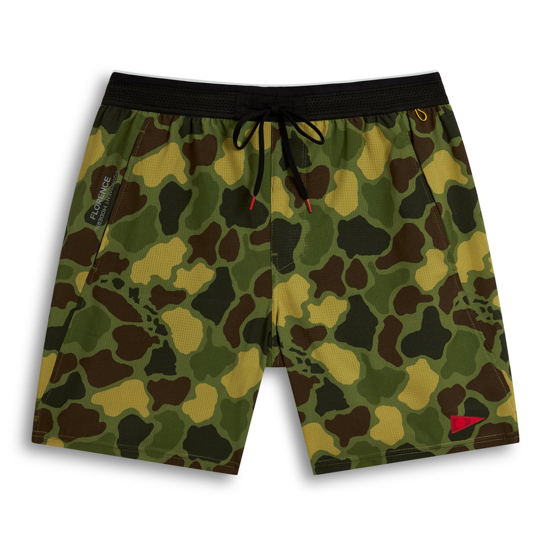 Florence Marine X F1 Airtex Short in Tropical Green Camo with breathable 4-way stretch Airtex fabric, available at Freeride Surf & Skate NZ.