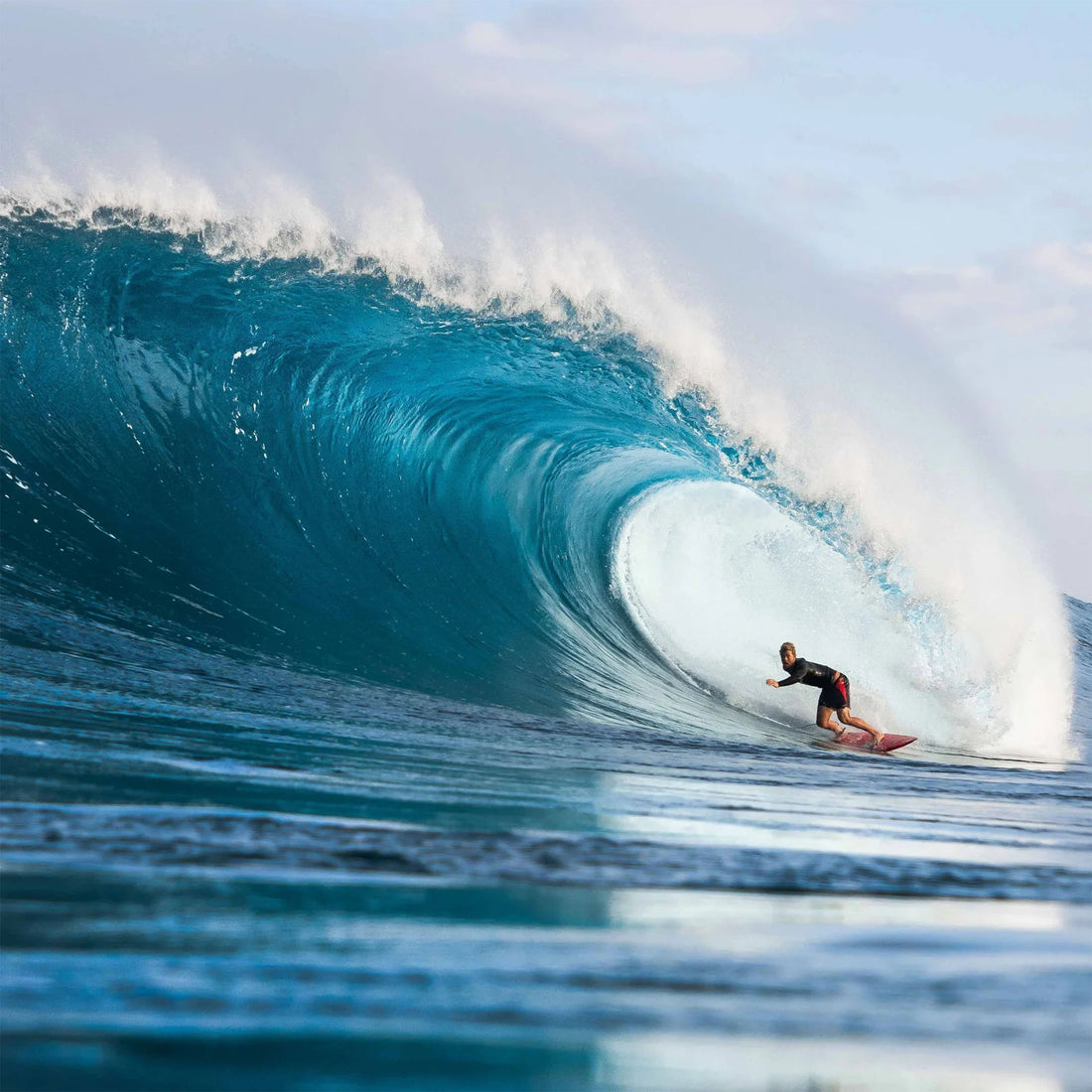 Florence Marine X F1 Burgee Cordura Boardshort in Black Racing Red with durable Cordura fabric and scalloped hem, available at Freeride Surf & Skate NZ.