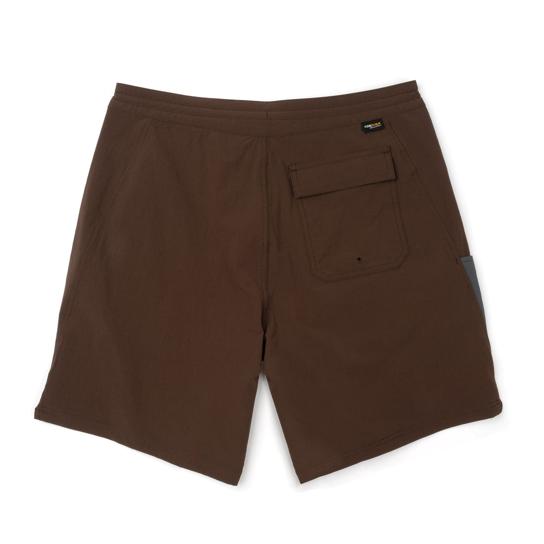 Florence Marine X F1 Cordura Utility Boardshort in Dark Brown with utility pockets and 4-way stretch Cordura, available at Freeride Surf & Skate NZ.