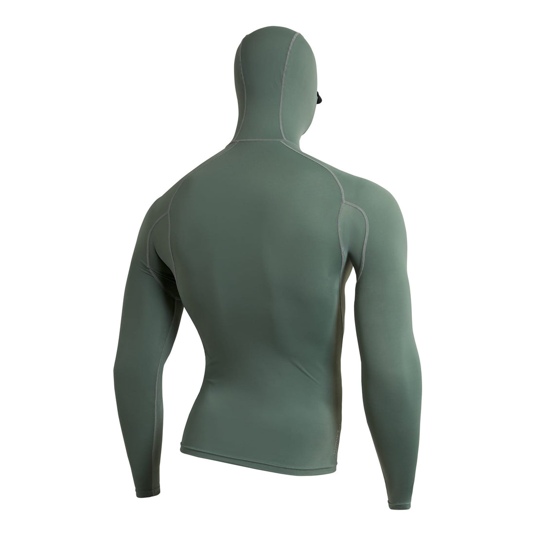Florence Standard Issue Long Sleeve Hooded Rash Guard Dark Sage — premium eco surf rash guard with UPF 50+ protection, hooded design, and recycled fabric, Freeride Surf & Skate NZ.