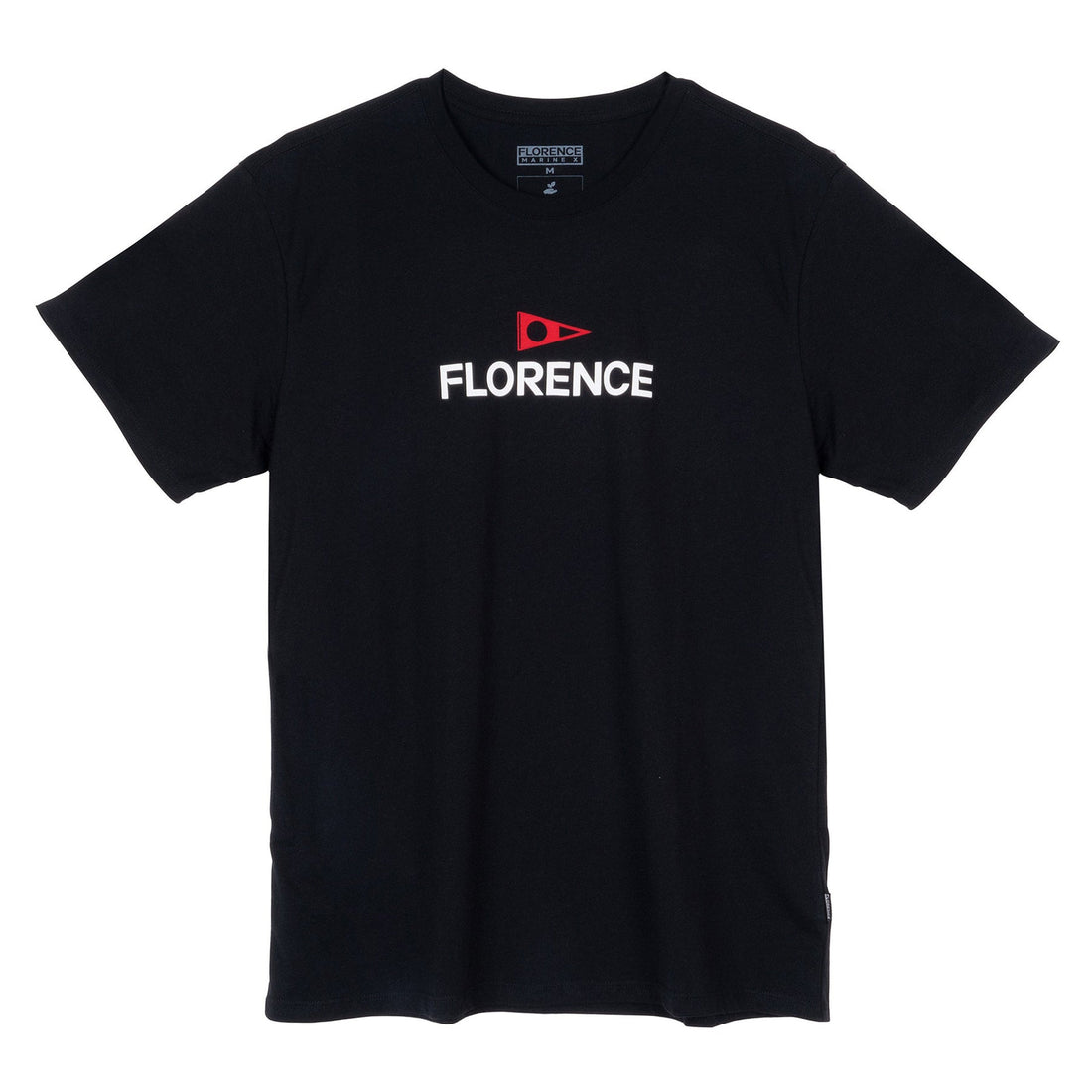 Florence Marine X Logo T Shirt in black with bold front logo, available at Freeride Surf & Skate NZ.