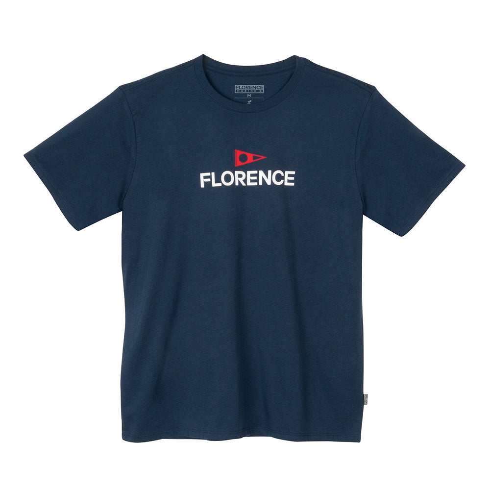 Florence Marine X Logo T Shirt in navy, a breathable 100% cotton tee for everyday wear available at Freeride Surf & Skate NZ.