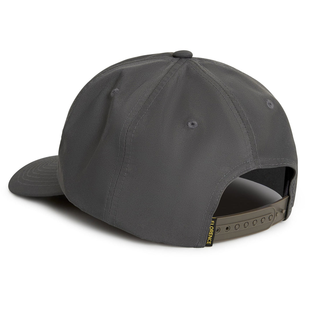 Florence Marine X logo twill hat in charcoal with embroidered logo and adjustable snap closure, available at Freeride Surf & Skate NZ.