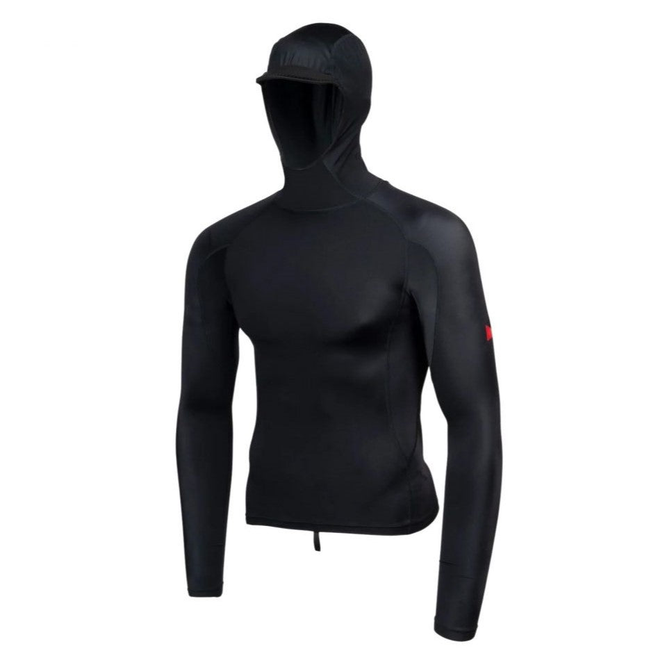 Experience ultimate functionality and protection with the Florence Marine X Long Sleeve Utility Pocket Hooded Rashguard. Its lumbar storage zip pocket offers spacious convenience without bulk, easily accommodating Future fins, sunscreen, or essentials. Enjoy a light compression fit for optimal water performance, while the UPF 50+ rating blocks harmful rays and eliminates sunscreen reapplication during extended water sessions. 