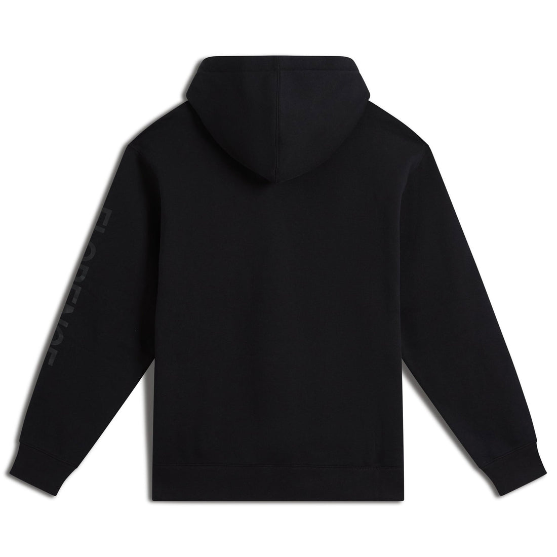 Florence Marine X mens hoodie in black made from cotton blend fleece, available at Freeride Surf & Skate NZ.