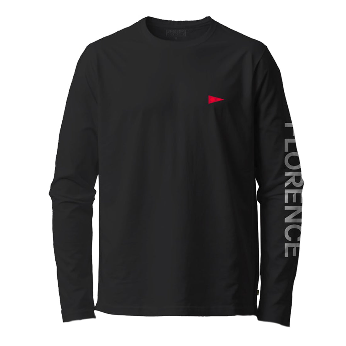 Florence Marine X mens long sleeve t-shirt in black made from breathable cotton with logo print, available at Freeride Surf & Skate NZ.