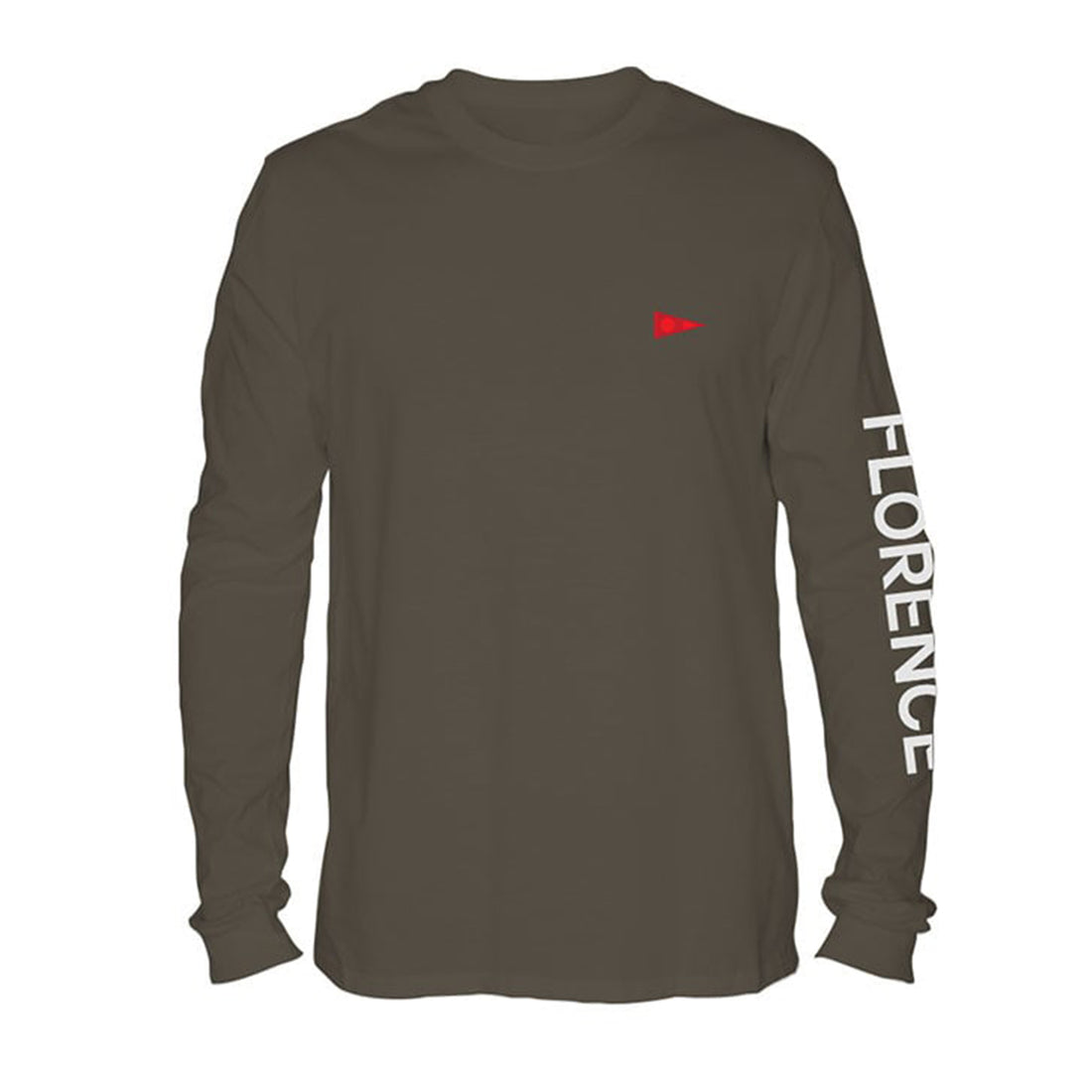 Florence Marine X men’s long sleeve tee in pumice made from 100% cotton, available at Freeride Surf & Skate NZ.