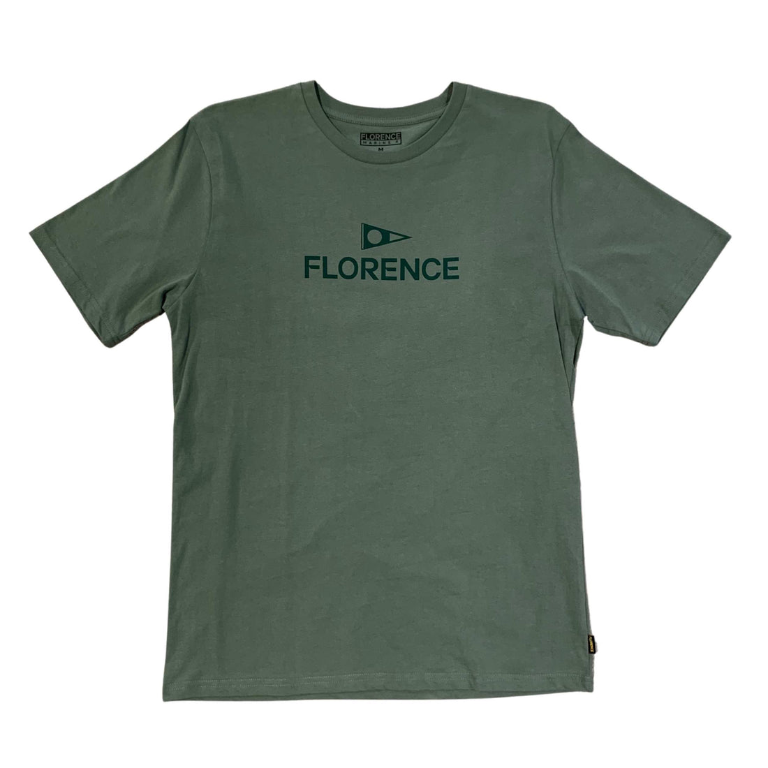 Florence Marine X mens t shirt dark sage cotton tee available at Freeride Surf & Skate NZ.