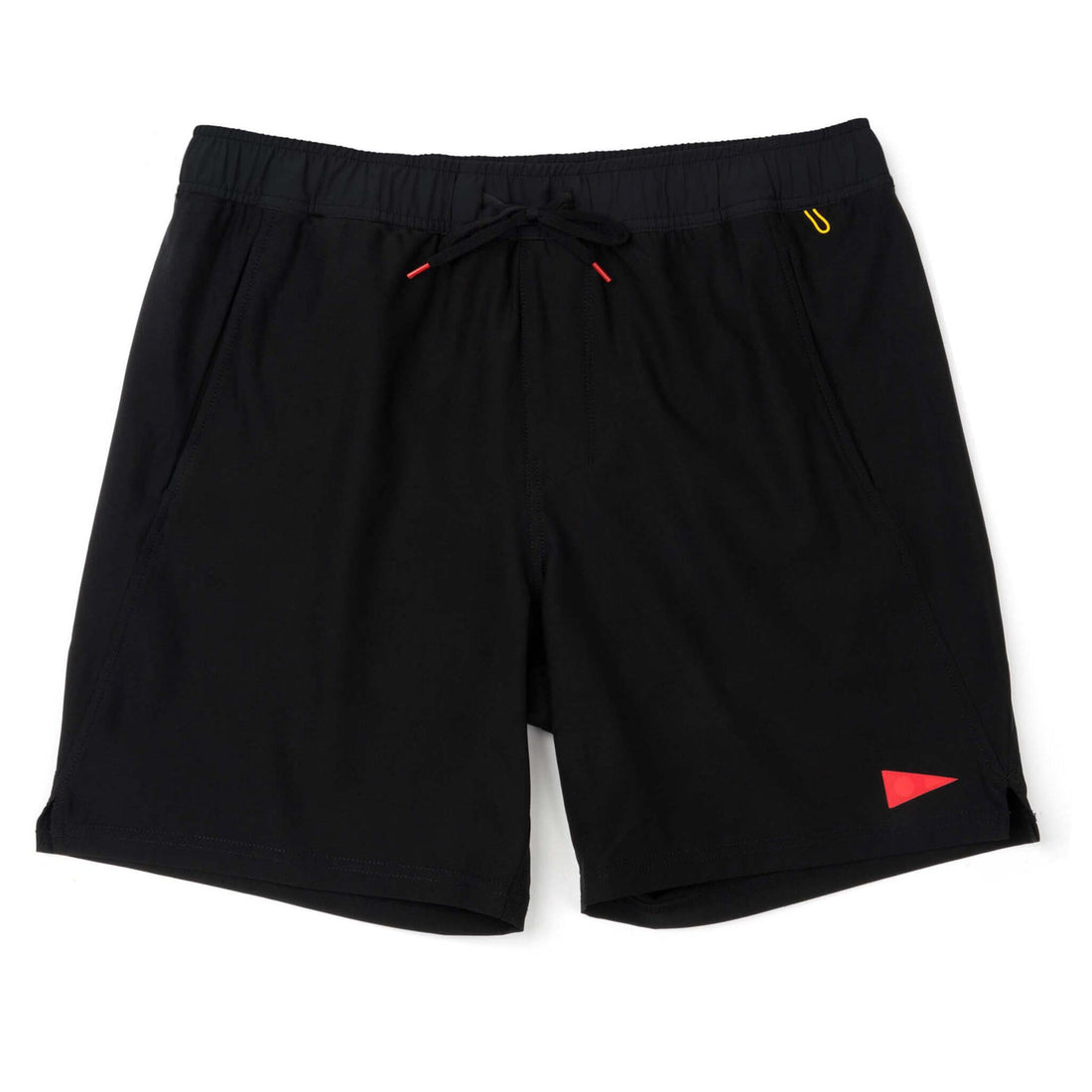 Florence Standard Issue Elastic Short Black front view with elastic waistband and quick-dry fabric, NZ.