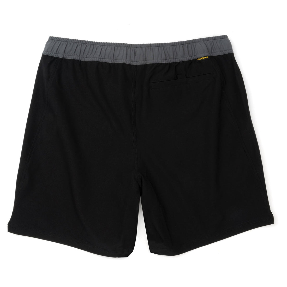 Florence Marine X Standard Issue Elastic Short in Black with elastic waistband and multi-pocket design, available at Freeride Surf & Skate NZ.
