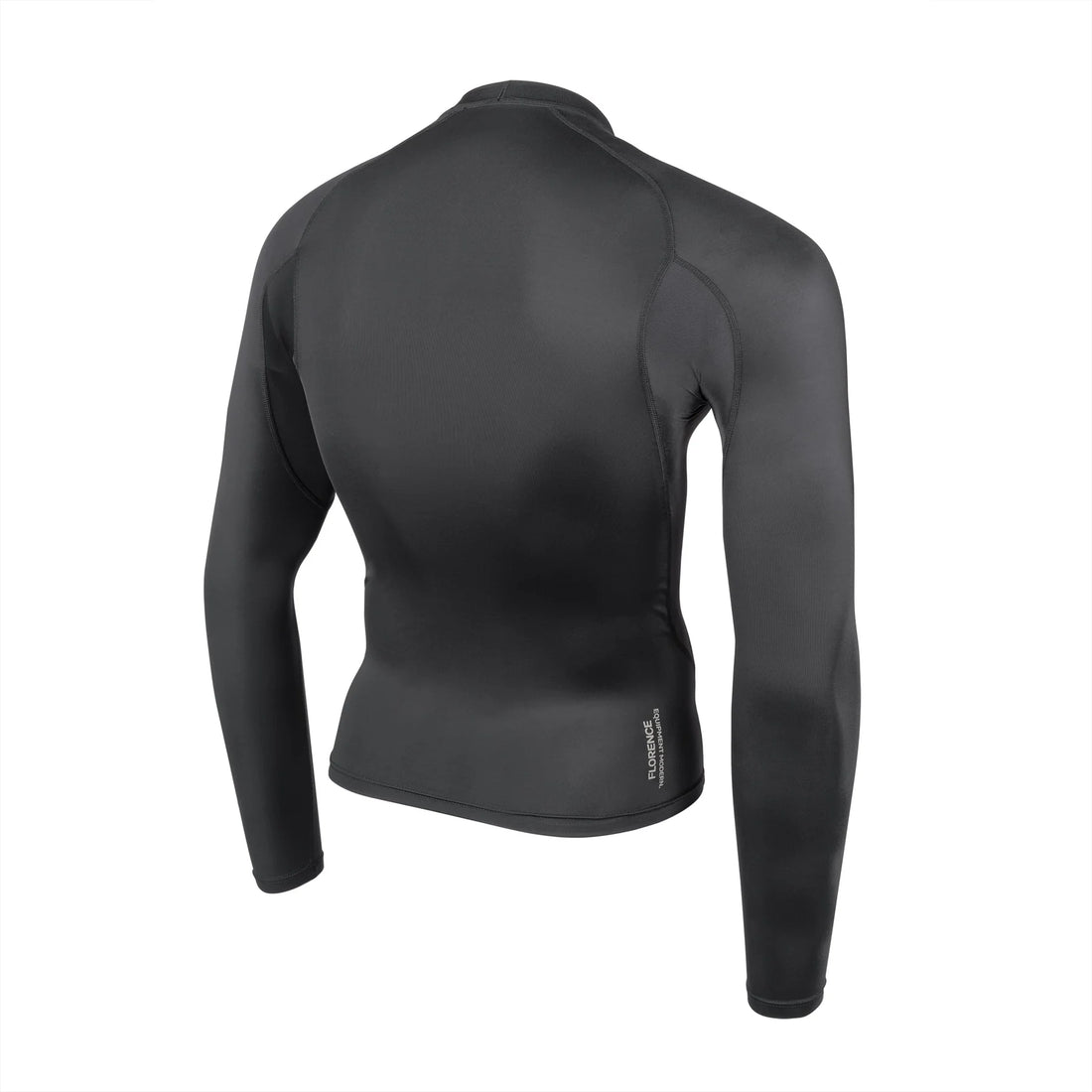 Florence Marine X Windshield Long Sleeve Rash Guard in Black with wind-blocking coated exterior and UPF protection, available at Freeride Surf & Skate NZ.