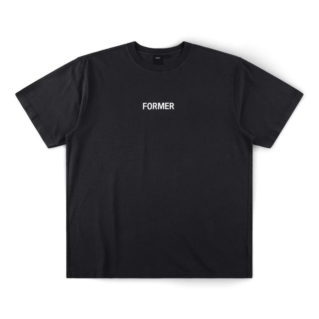 Former Legacy Overdye T-Shirt washed black cotton tee with front graphic available at Freeride Surf & Skate NZ.