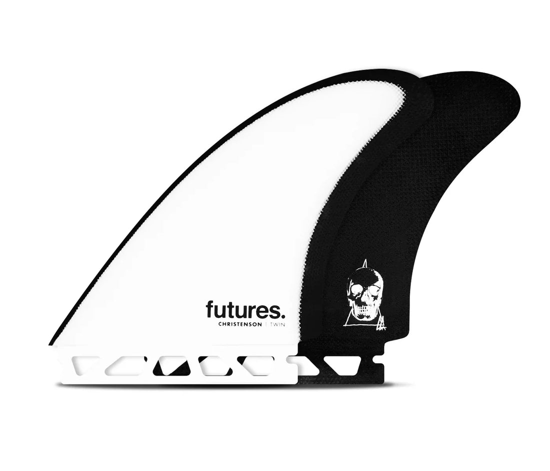 Futures Christenson Twin black white surfboard fins available at Freeride Surf & Skate NZ.