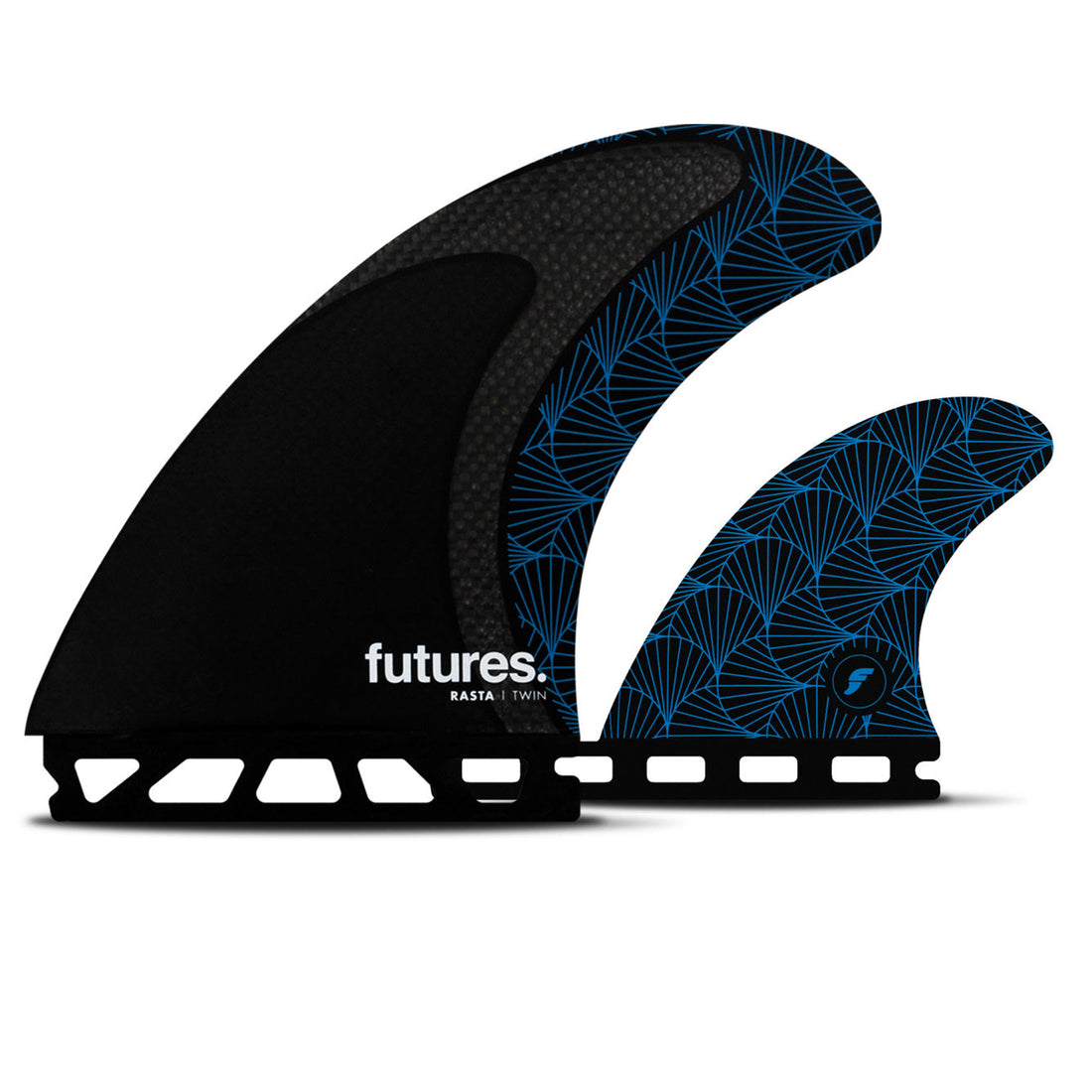 Futures Rasta T1 Twin + Trailer Fin Set — honeycomb surf fins with medium flex for speed, lift, and smooth control in all conditions, available at Freeride Surf & Skate NZ