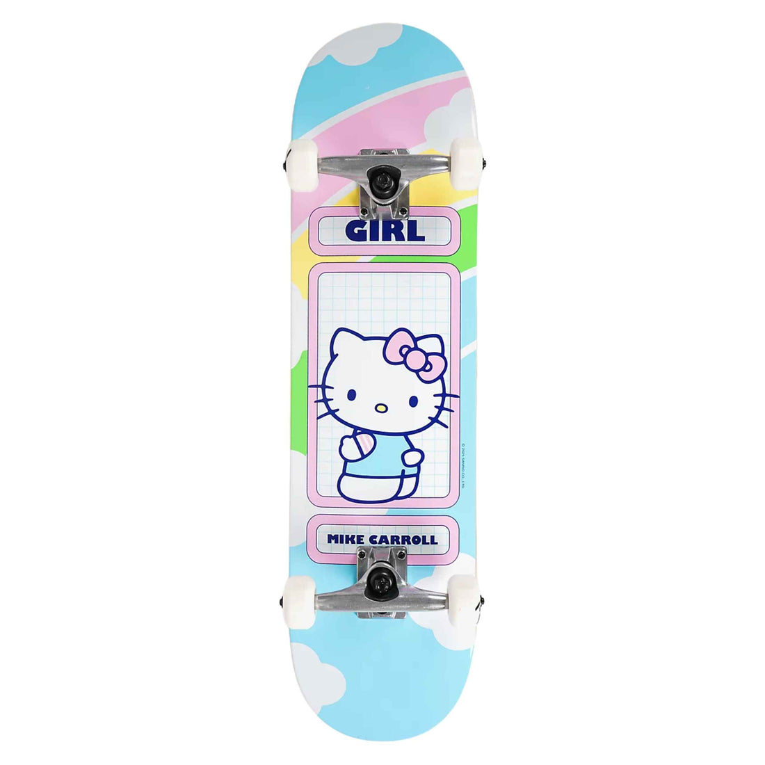 Girl x Hello Kitty Mike Carroll Complete Skateboard 7.75 available at Freeride Surf & Skate NZ.