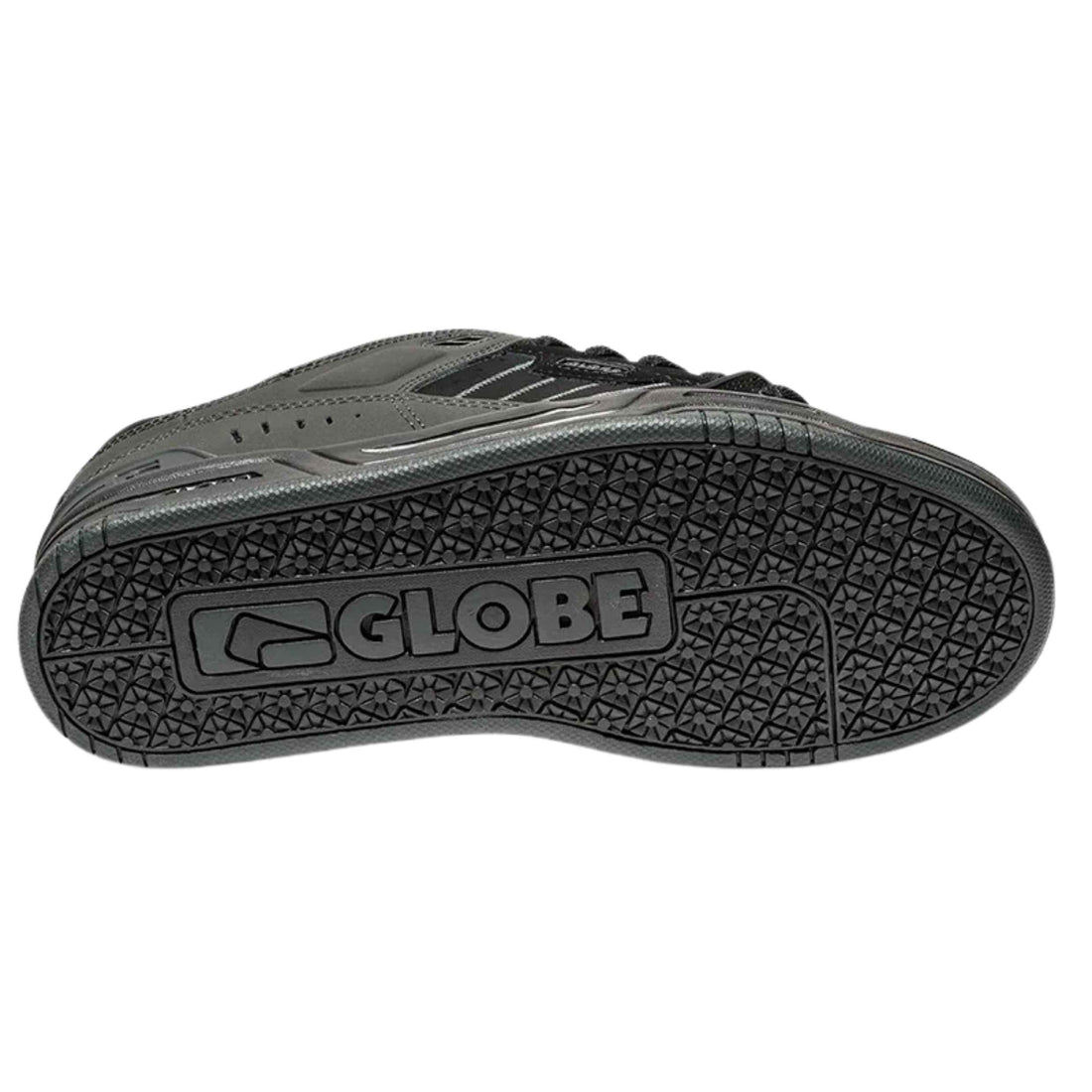 Globe Fusion black night skate shoes with padded design and S-Trac sole available at Freeride Surf & Skate NZ.
