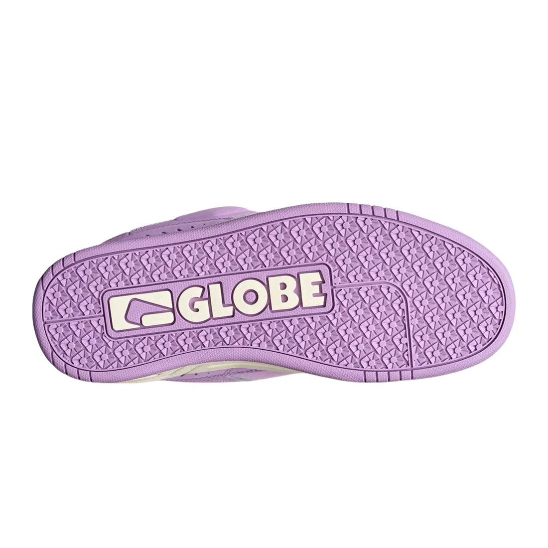 Globe Fusion skate shoes in Lilac Cream with padded leather and mesh upper, TPR ollie reinforcement and cream cupsole.