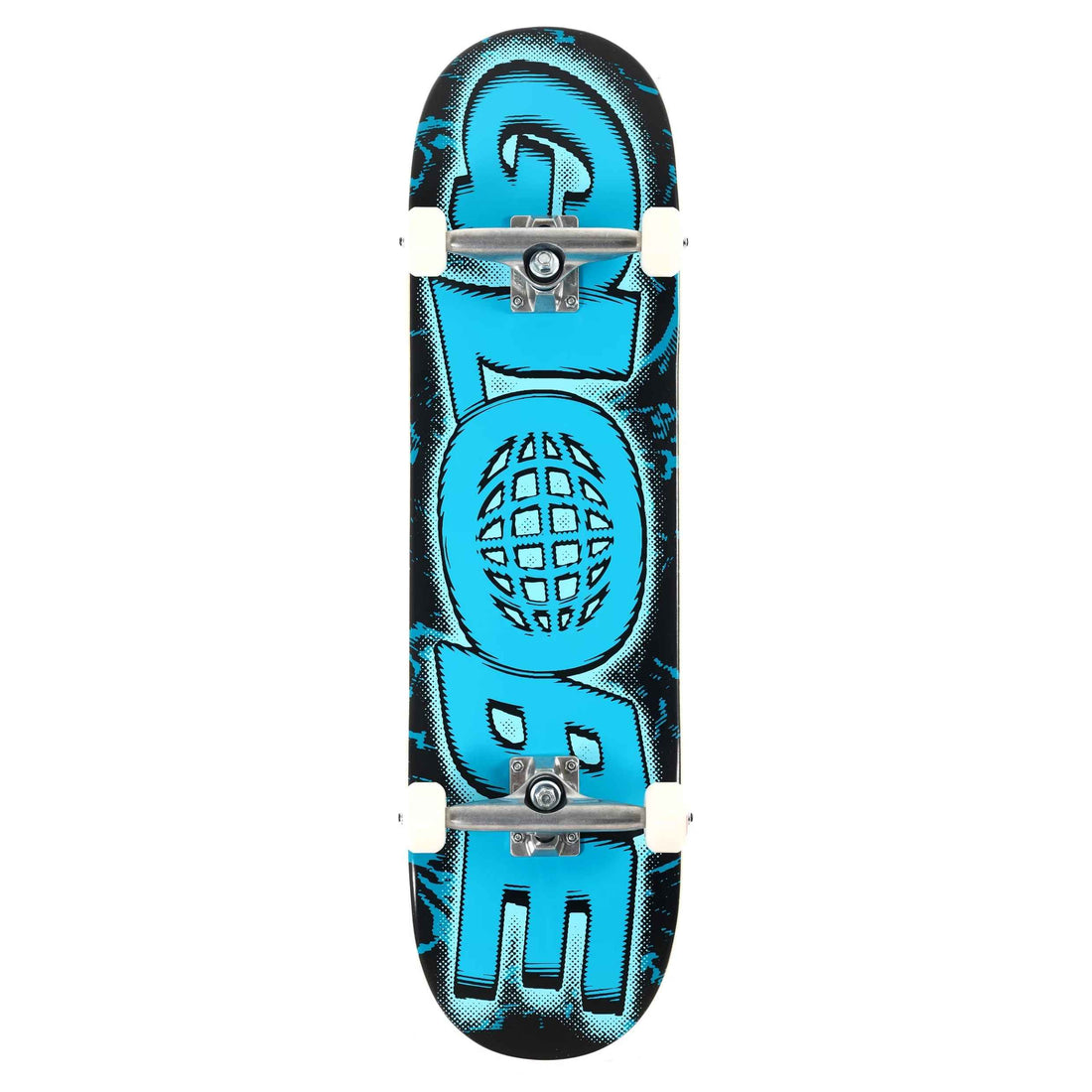 Globe G0 Reverb Black Blue 8.5 inch skateboard complete with maple deck and factory setup at Freeride Surf & Skate NZ.