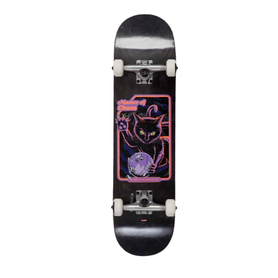 Globe G1 Master Of Chaos Black Cat Complete 8.0 skateboard available at Freeride Surf & Skate NZ.