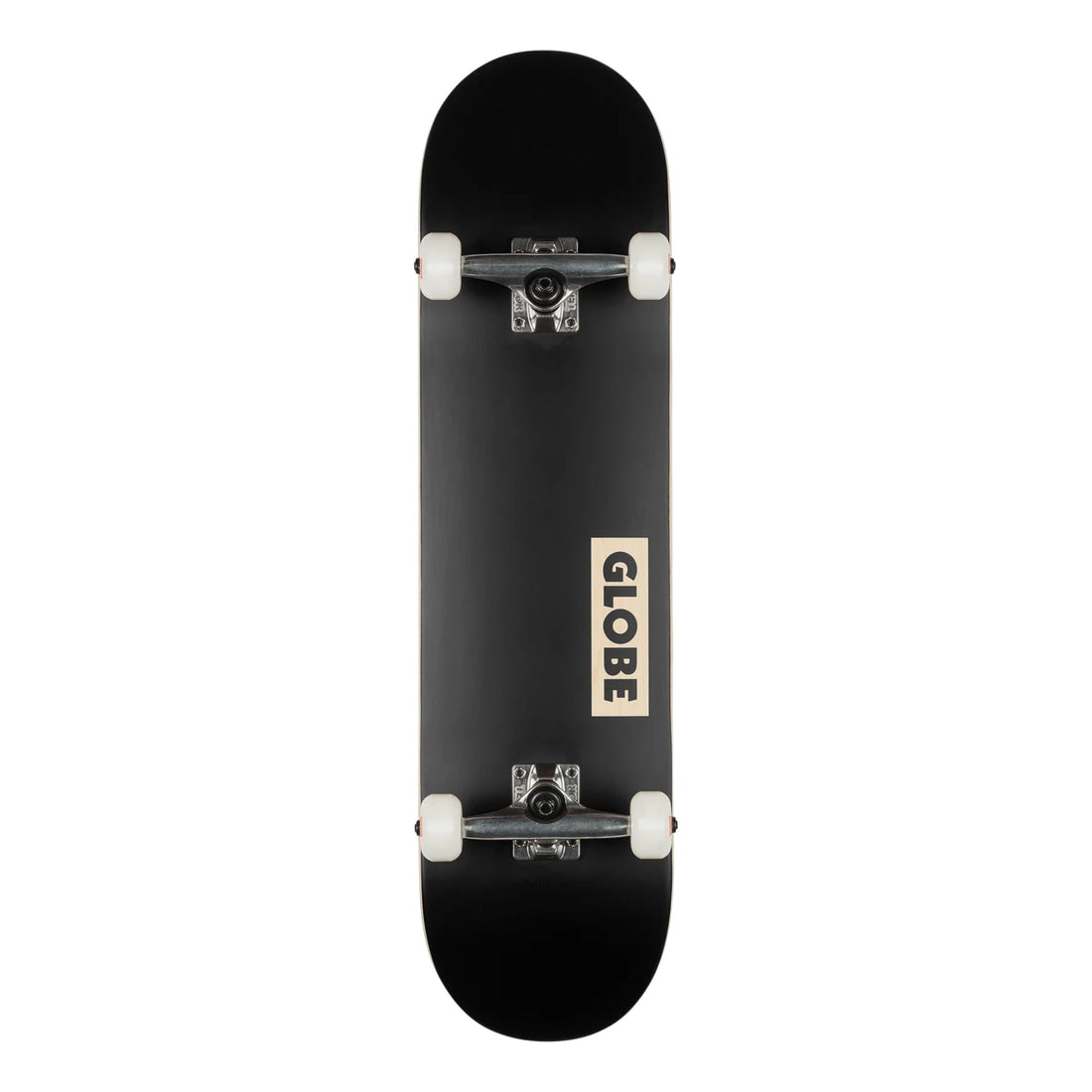 Globe Goodstock Black 8.375 inch skateboard complete with maple deck and factory setup at Freeride Surf & Skate NZ.