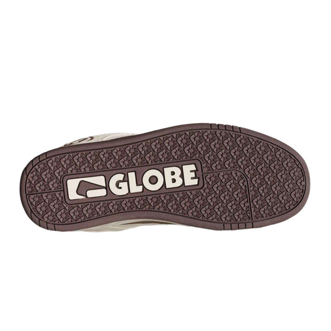 Sole view of Globe Tilt Parchment skate shoes featuring Globe’s S-Trac sole pattern for grip