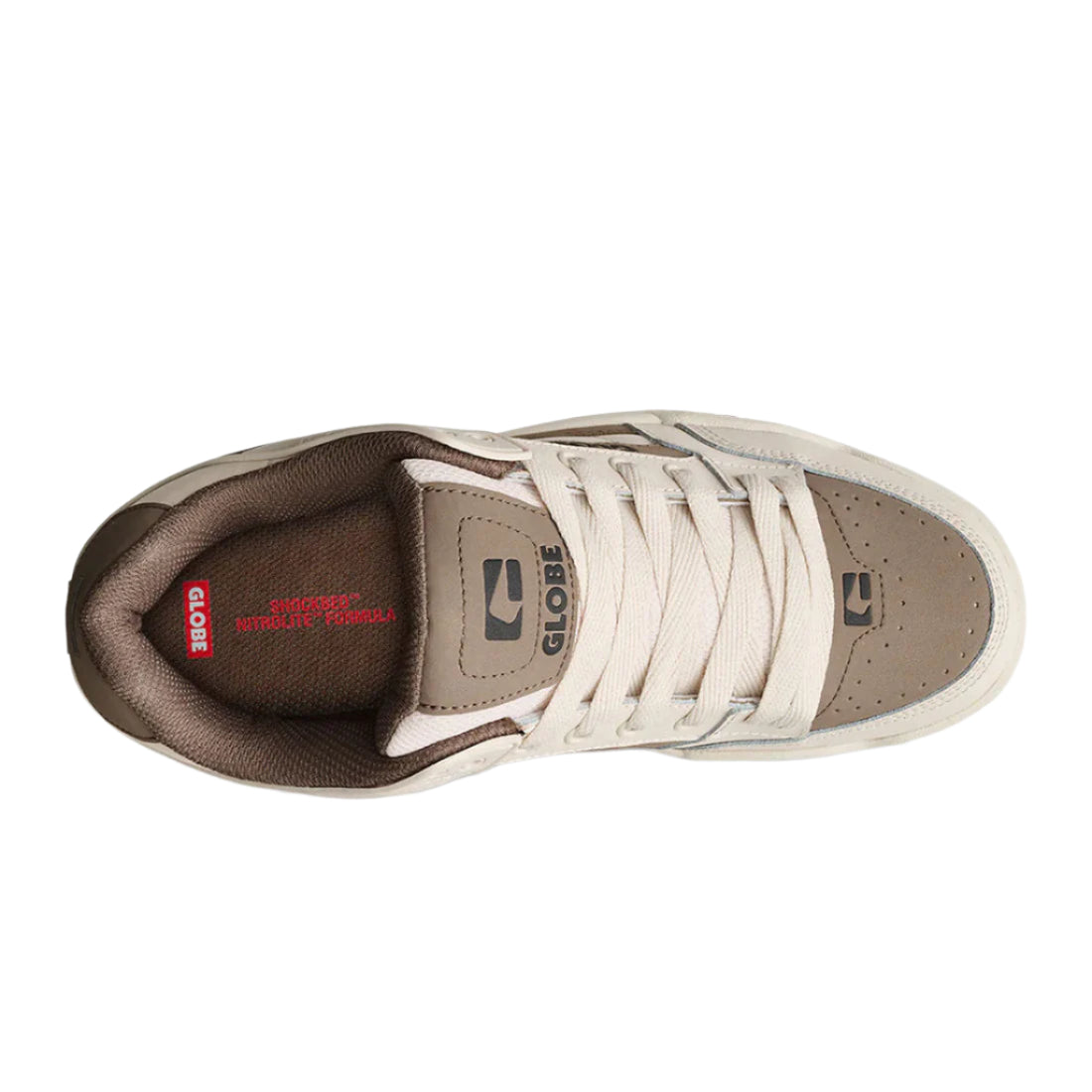Globe Tilt Parchment skate shoes highlighting heritage design and clean parchment colourway