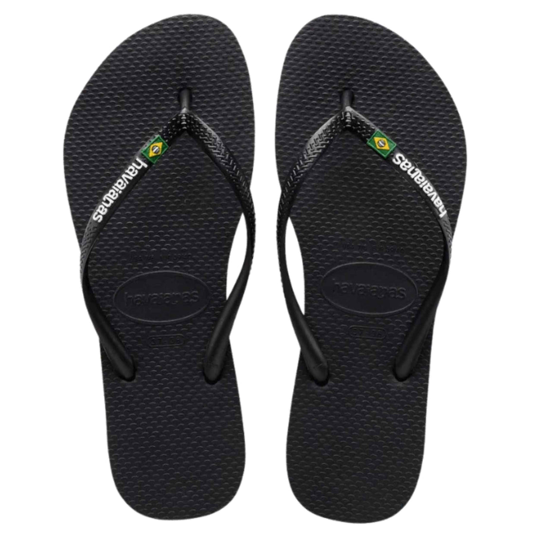 Havaianas Slim Brazil Jandals in Black available at Freeride Surf & Skate NZ.