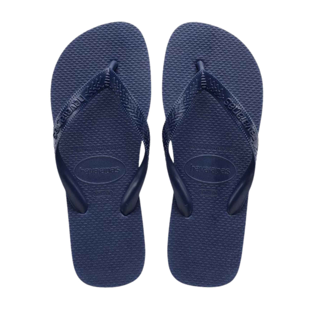 Havaianas Top Jandals in navy with classic rubber straps, available at Freeride Surf & Skate NZ.