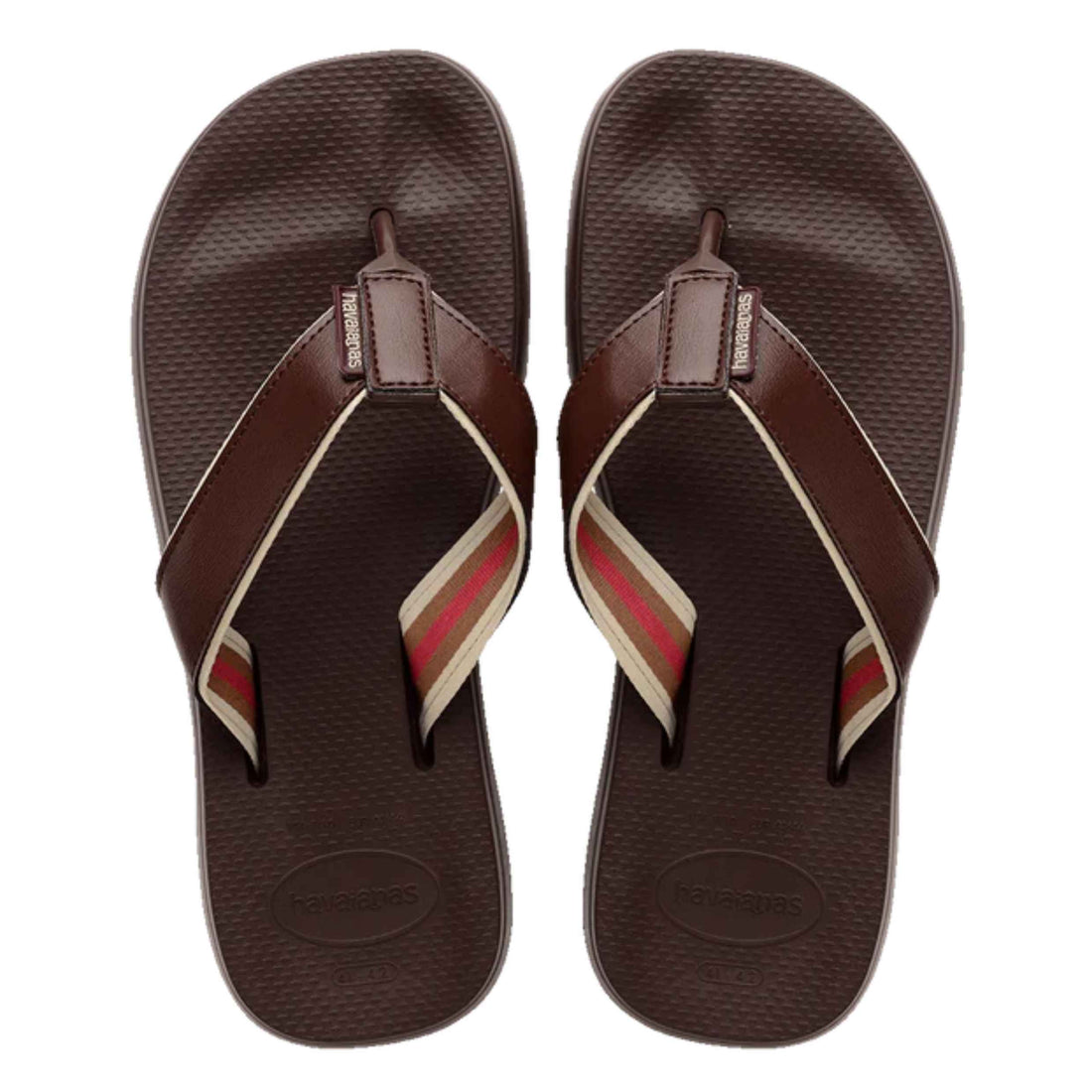 Havaianas Urban Blend Brown jandals — men’s premium rubber sandals with leather-feel straps and molded footbed, available at Freeride Surf & Skate NZ.