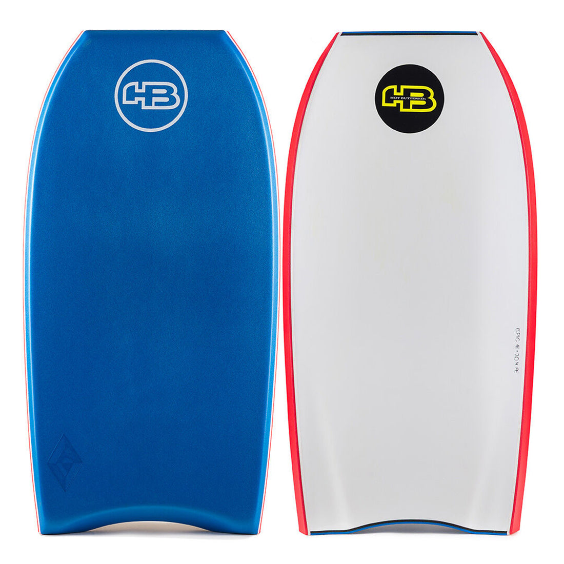 Hot Buttered 44 inch Epic XL PE core bodyboard royal blue white surf bodyboard available at Freeride Surf & Skate NZ.