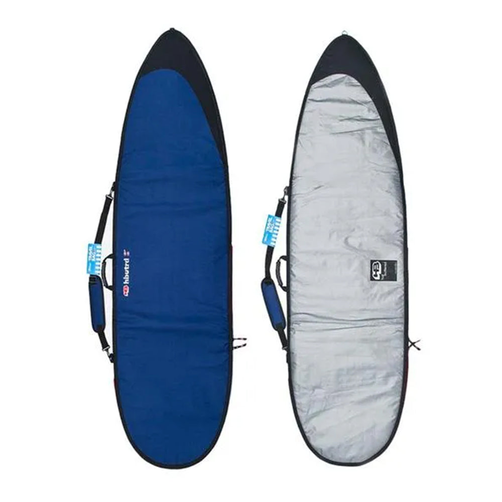 Hot Buttered Shortboard Bag 5’10" — padded surfboard travel bag with waterproof lining, internal fin pocket, and shoulder strap, available at Freeride Surf & Skate NZ.