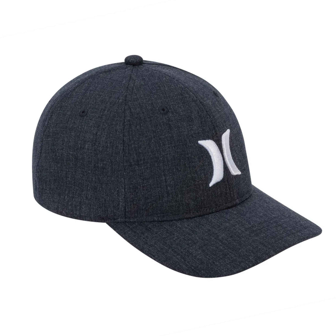 Hurley H2O-Dri Heather Icon Flexfit Hat with white embroidered logo and stretch-fit design.