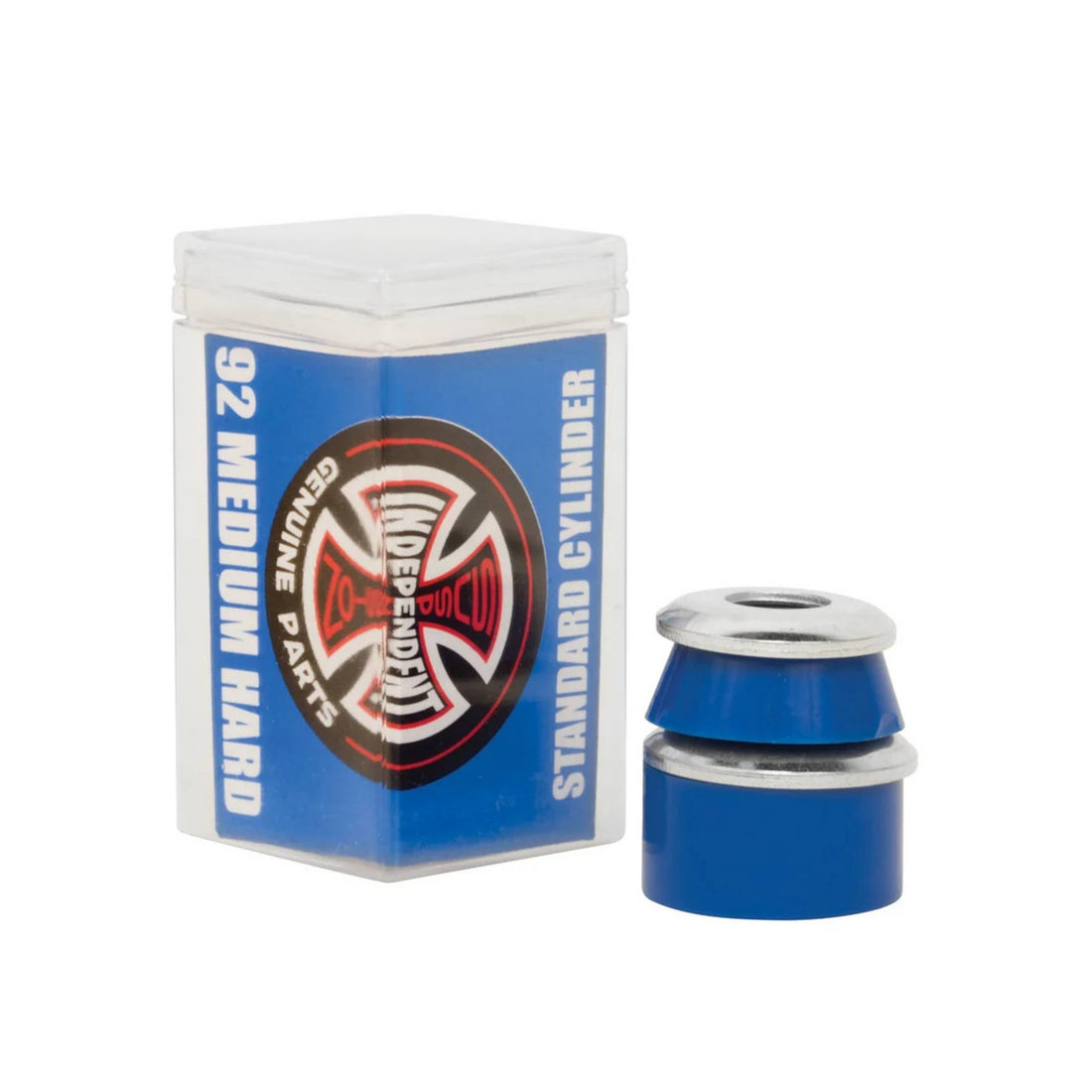 Independent Standard Cylinder Cushions medium hard 92A blue skateboard bushings available at Freeride Surf & Skate NZ.