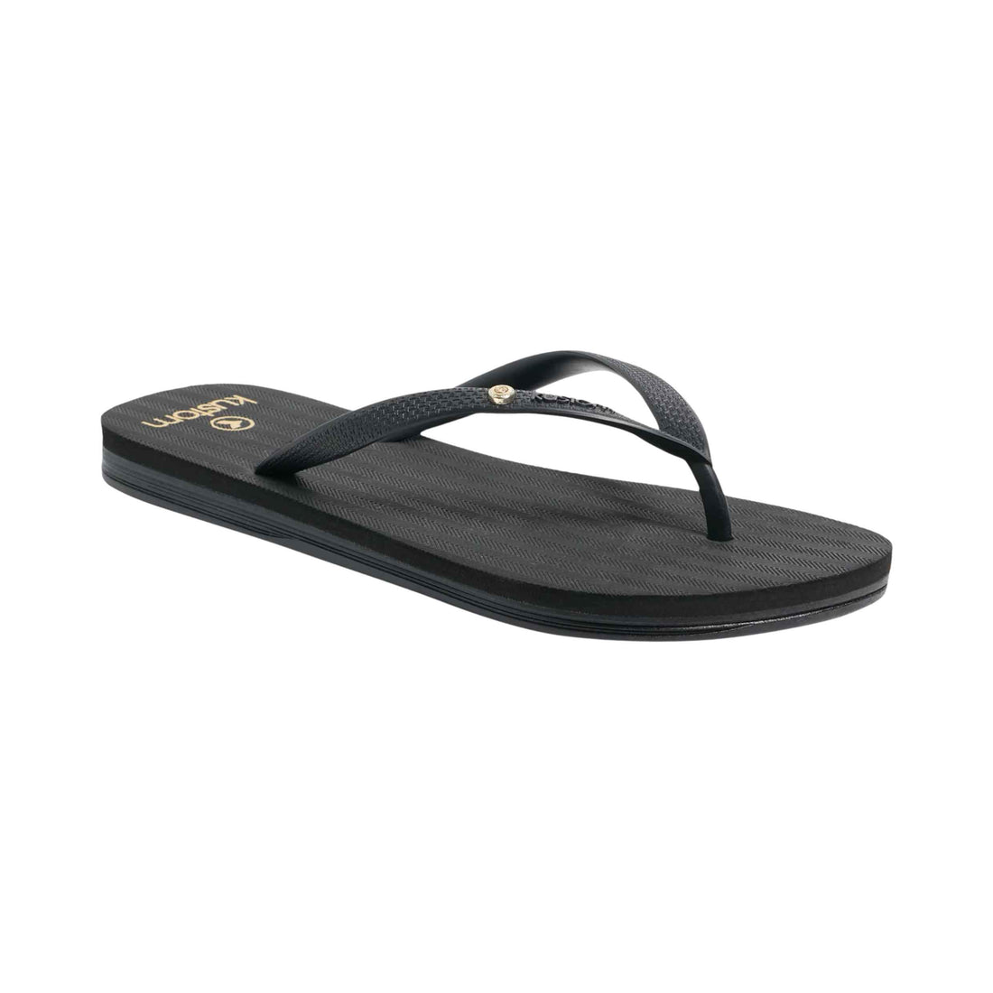 Kustom Infinity Black Thongs available at Freeride Surf & Skate NZ.