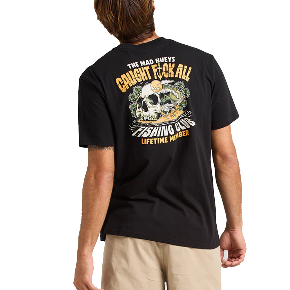 Mad Hueys Caught F*ck All Tee in Black available at Freeride Surf & Skate NZ.