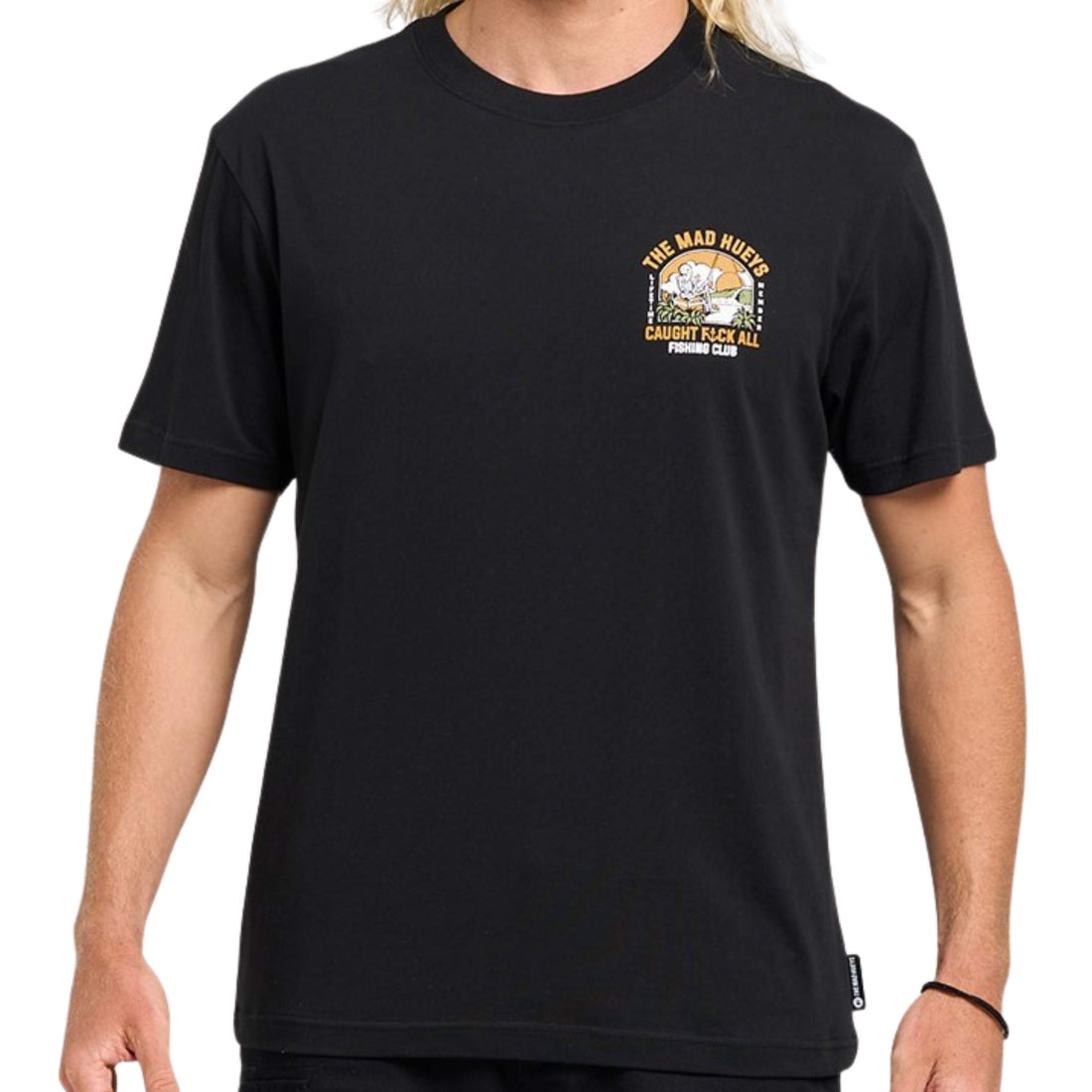 Mad Hueys Caught FK All Island Tee in Black available at Freeride Surf & Skate NZ.