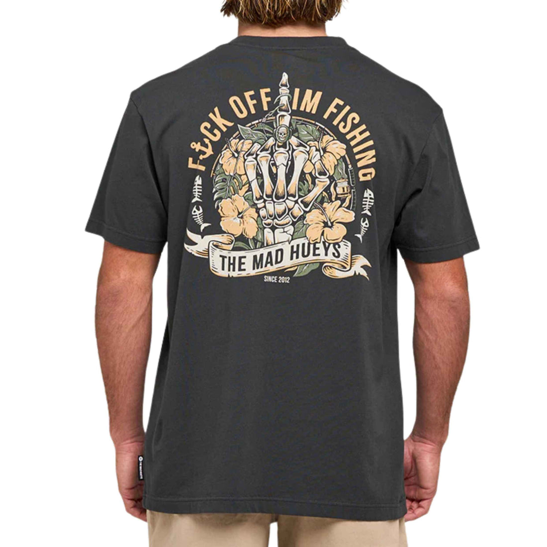 Mad Hueys FK Off Ish Tee in Vintage Black available at Freeride Surf & Skate NZ.
